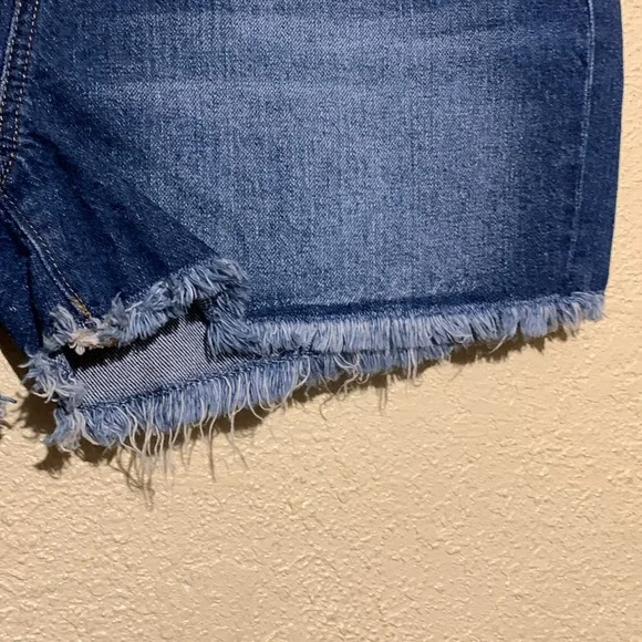 LOFT Jeans Shorts 8 Blue 5-Pocket Fringe Cotton Elastane - Picture 5 of 16